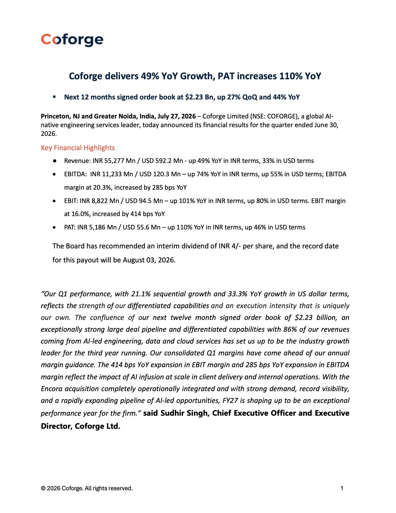 Coforge Limited 