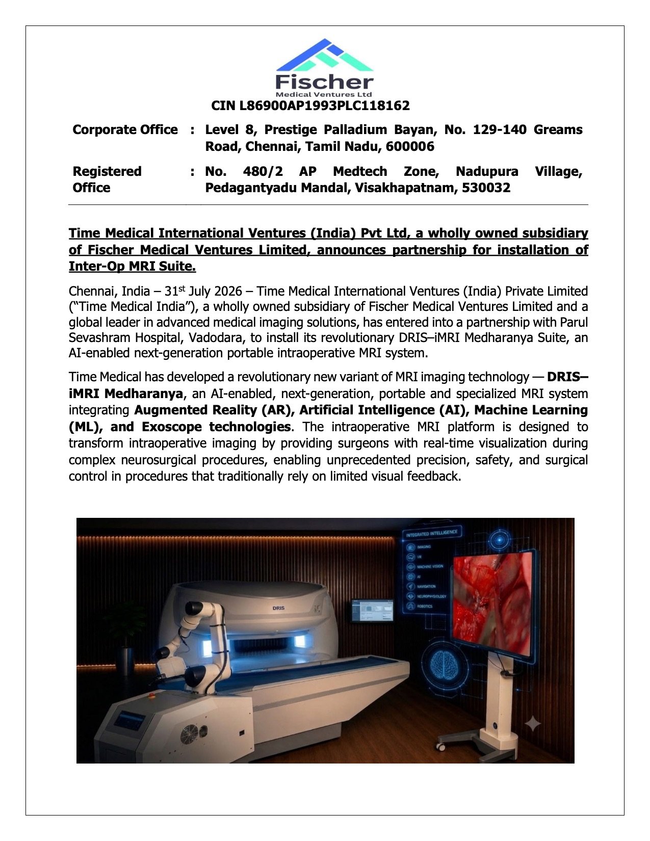 Fischer Medical Inter-Op MRI Partnership