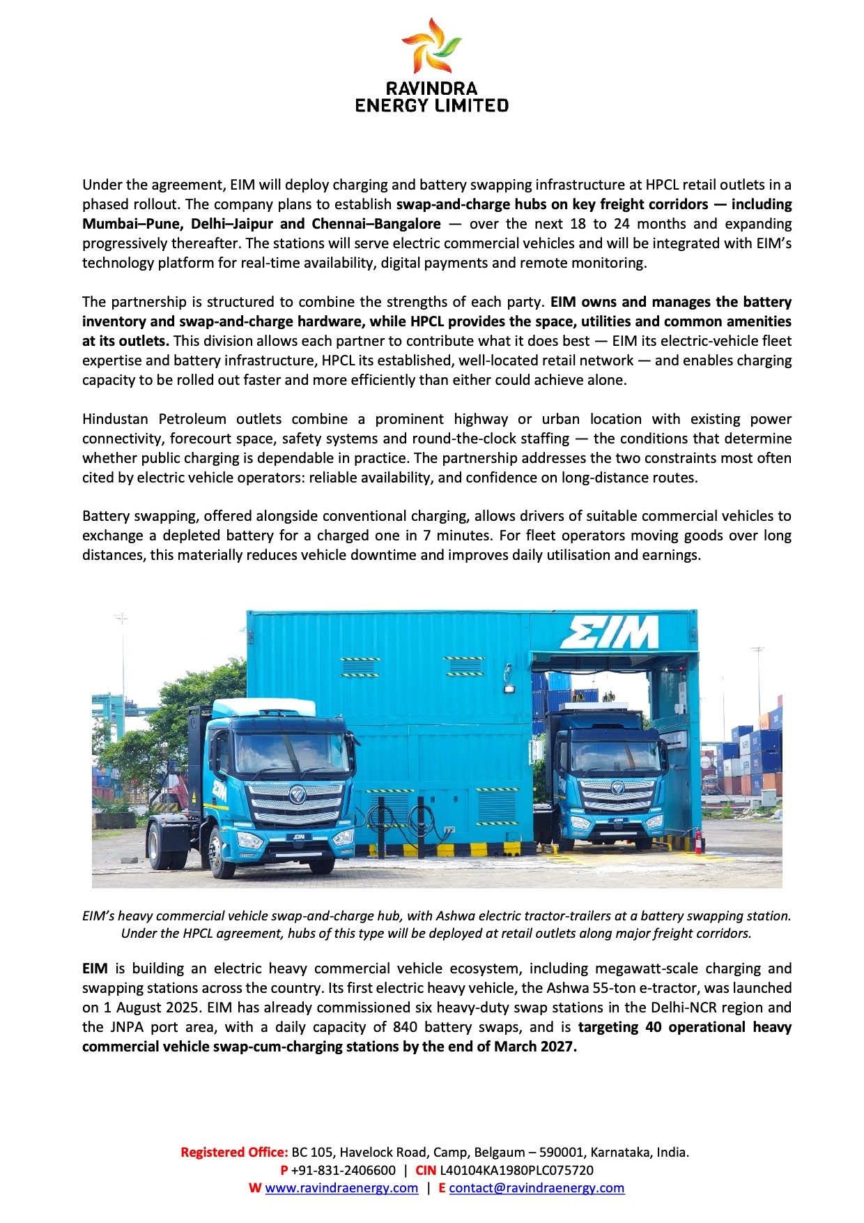 Ravindra Energy HPCL Partnership