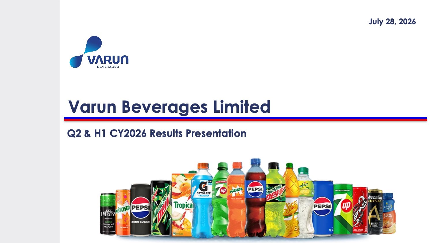 Varun Beverages Q2 CY2026 Results