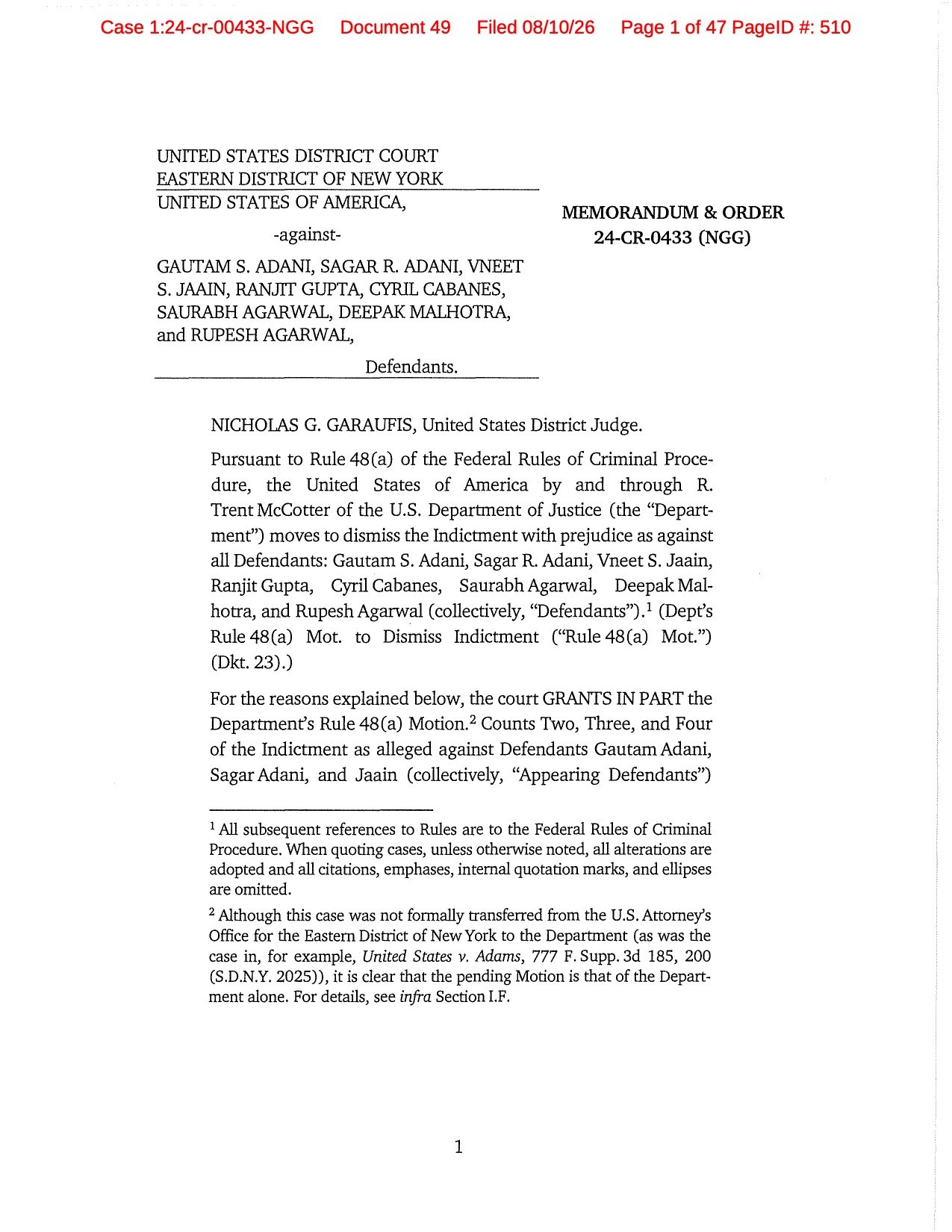 Adani Green Energy US Matter