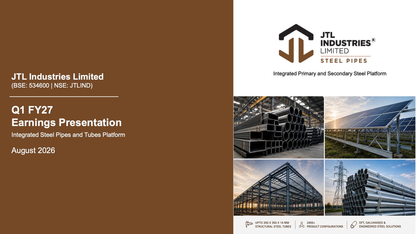 JTL Industries Q1 FY27 Results: Revenue Crosses ₹721.6 Crore, EBITDA Jumps 151% on Value-Added Product Growth JTL Industries Results